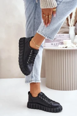 Damskie Big Star Shoes Ocieplane Sneakersy Damskie Big Star MM274617 Czarne