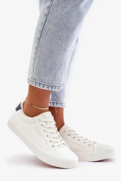 Damskie Big Star Shoes Ocieplane Trampki Damskie Big Star OO274A460 Białe