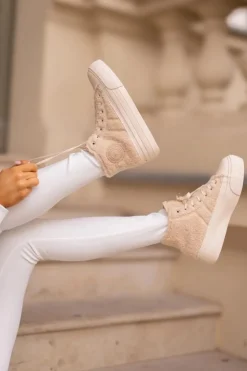 Damskie Big Star Shoes Ocieplane Trampki Damskie Z Futerkiem Typu Baranek Big Star OO274A444 Beżowe