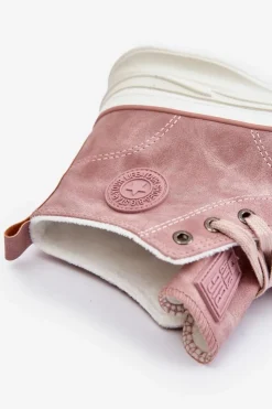 Damskie Big Star Shoes Ocieplane Trampki Damskie Na Platformie Big Star OO274071 Różowe