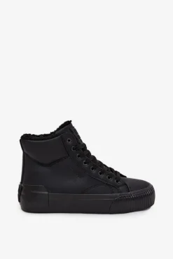 Damskie Big Star Shoes Ocieplane Trampki Damskie Na Platformie Big Star OO274796 Czarne