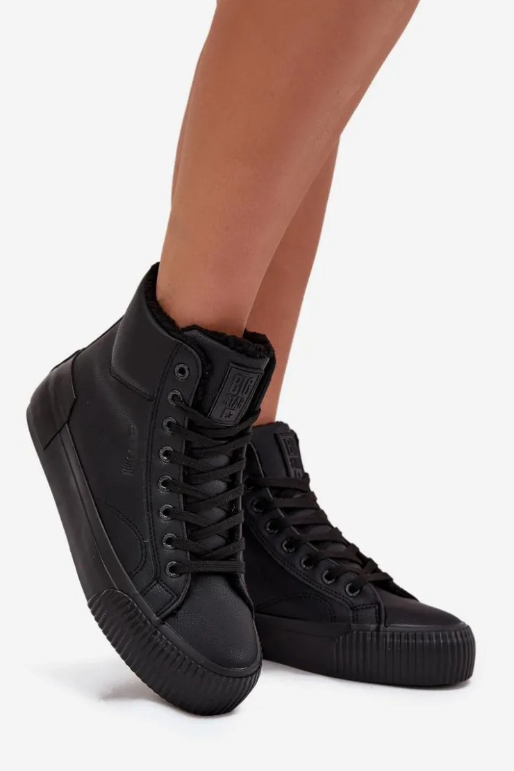 Damskie Big Star Shoes Ocieplane Trampki Damskie Na Platformie Big Star OO274796 Czarne