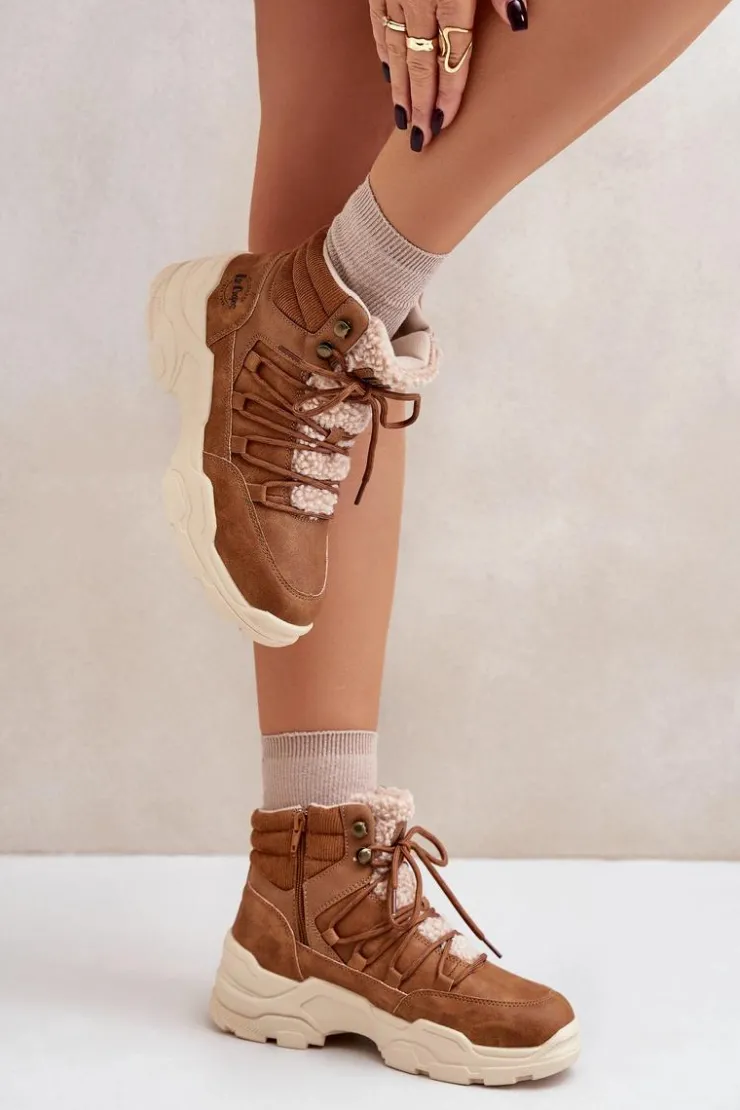 Damskie Lee Cooper Ocieplane Trapery Damskie LCJ-24-03-3061L Brązowe