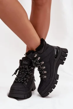 Damskie Lee Cooper Ocieplane Trapery Damskie LCJ-25-31-3911 Czarne