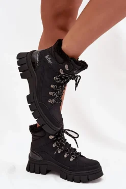 Damskie Lee Cooper Ocieplane Trapery Damskie LCJ-25-31-3911 Czarne