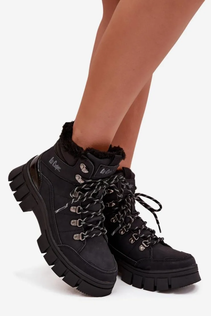 Damskie Lee Cooper Ocieplane Trapery Damskie LCJ-25-31-3911 Czarne