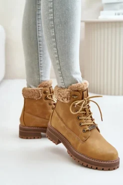 Best Big Star Shoes Ocieplane Trapery Damskie Big Star OO274A285 Camel Brązowy