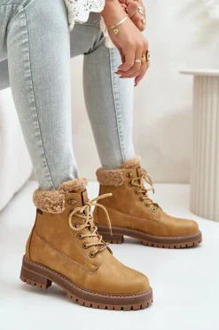 Best Big Star Shoes Ocieplane Trapery Damskie Big Star OO274A285 Camel Brązowy