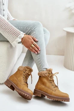 Best Big Star Shoes Ocieplane Trapery Damskie Big Star OO274A285 Camel Brązowy