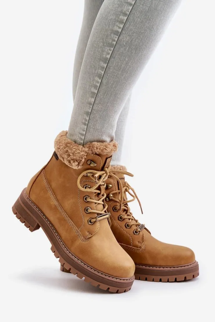 Best Big Star Shoes Ocieplane Trapery Damskie Big Star OO274A285 Camel Brązowy