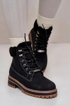 Damskie Big Star Shoes Ocieplane Trapery Damskie Big Star OO274A287 Czarne