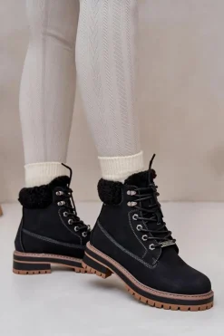 Damskie Big Star Shoes Ocieplane Trapery Damskie Big Star OO274A287 Czarne