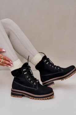 Damskie Big Star Shoes Ocieplane Trapery Damskie Big Star OO274A287 Czarne