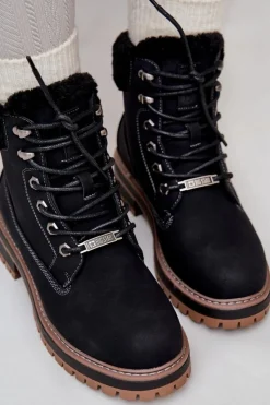 Damskie Big Star Shoes Ocieplane Trapery Damskie Big Star OO274A287 Czarne