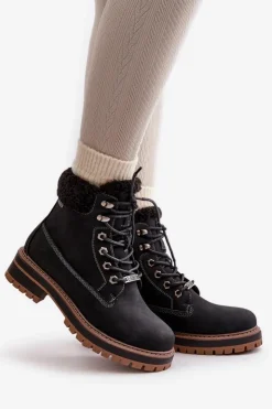 Damskie Big Star Shoes Ocieplane Trapery Damskie Big Star OO274A287 Czarne