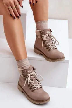 Damskie Lee Cooper Ocieplane Trapery Damskie LCJ-24-03-3042 Ciemnobeżowe