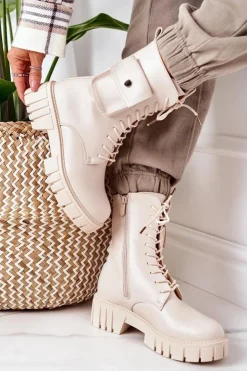 Best Boto Ocieplane Workery Z Kieszenią Beżowe Awesome