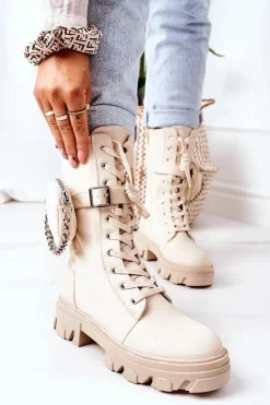 Best Boto Ocieplane Workery Z Nerką Beżowe Look At Me