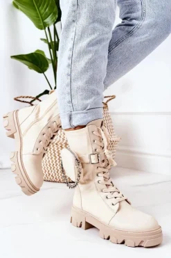 Best Boto Ocieplane Workery Z Nerką Beżowe Look At Me