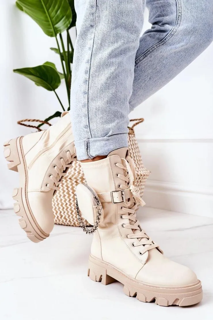 Best Boto Ocieplane Workery Z Nerką Beżowe Look At Me