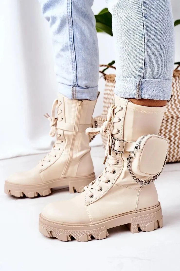 Best Boto Ocieplane Workery Z Nerką Beżowe Look At Me