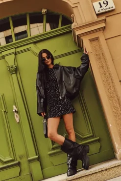 Damskie Boto Ocieplane Wsuwane Kozaki Damskie Na Masywnej Platformie Z Kieszeniami Czarne Clarinda