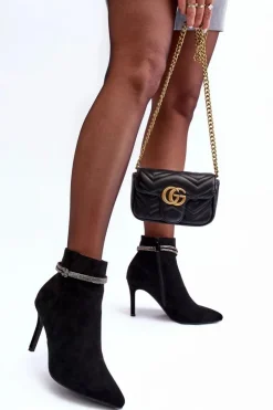 Damskie Buty damskie Vinceza Ocieplane Zamszowe Botki Na Szpilce Czarne Anslei