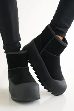 Big Star Shoes Śniegowce Damskie*Ocieplane Zamszowe Śniegowce Na Platformie Big Star OO274A213 Czarne