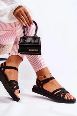 Best ZAXY Pachnące Damskie Sandały Na Rzep JJ285068 Czarne