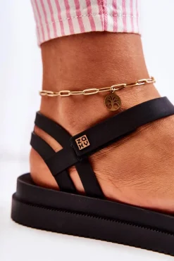 Best ZAXY Pachnące Damskie Sandały Na Rzep JJ285068 Czarne