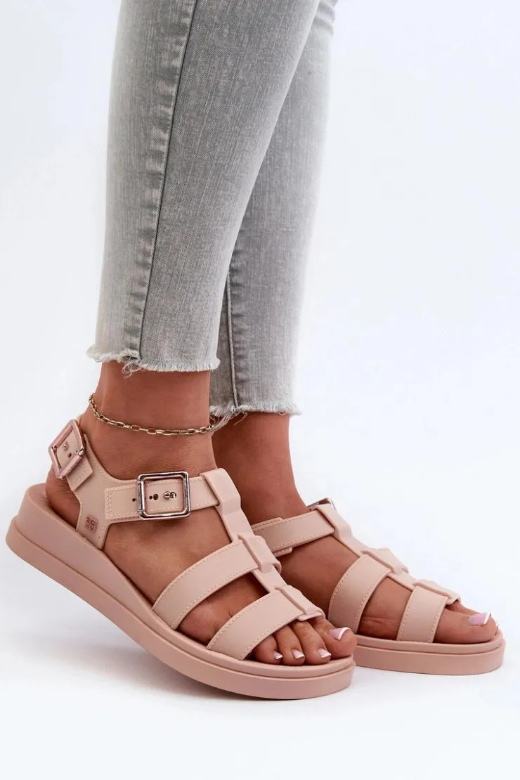 Sale ZAXY Pachnące Gładkie Sandały Damskie NN285006 Jasnoróżowe