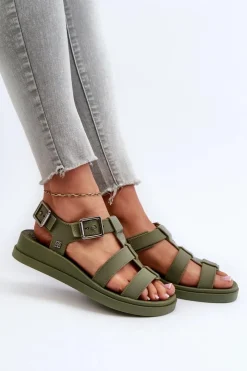 Damskie ZAXY Pachnące Gładkie Sandały Damskie NN285005 Zielone