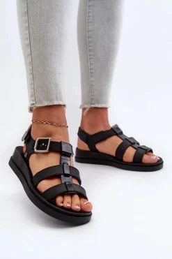 Damskie ZAXY Pachnące Gładkie Sandały Damskie NN285007 Czarne