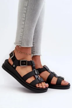 Damskie ZAXY Pachnące Gładkie Sandały Damskie NN285007 Czarne