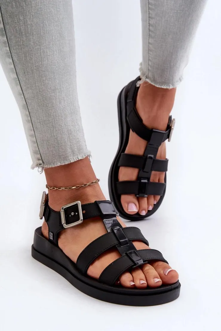 Damskie ZAXY Pachnące Gładkie Sandały Damskie NN285007 Czarne