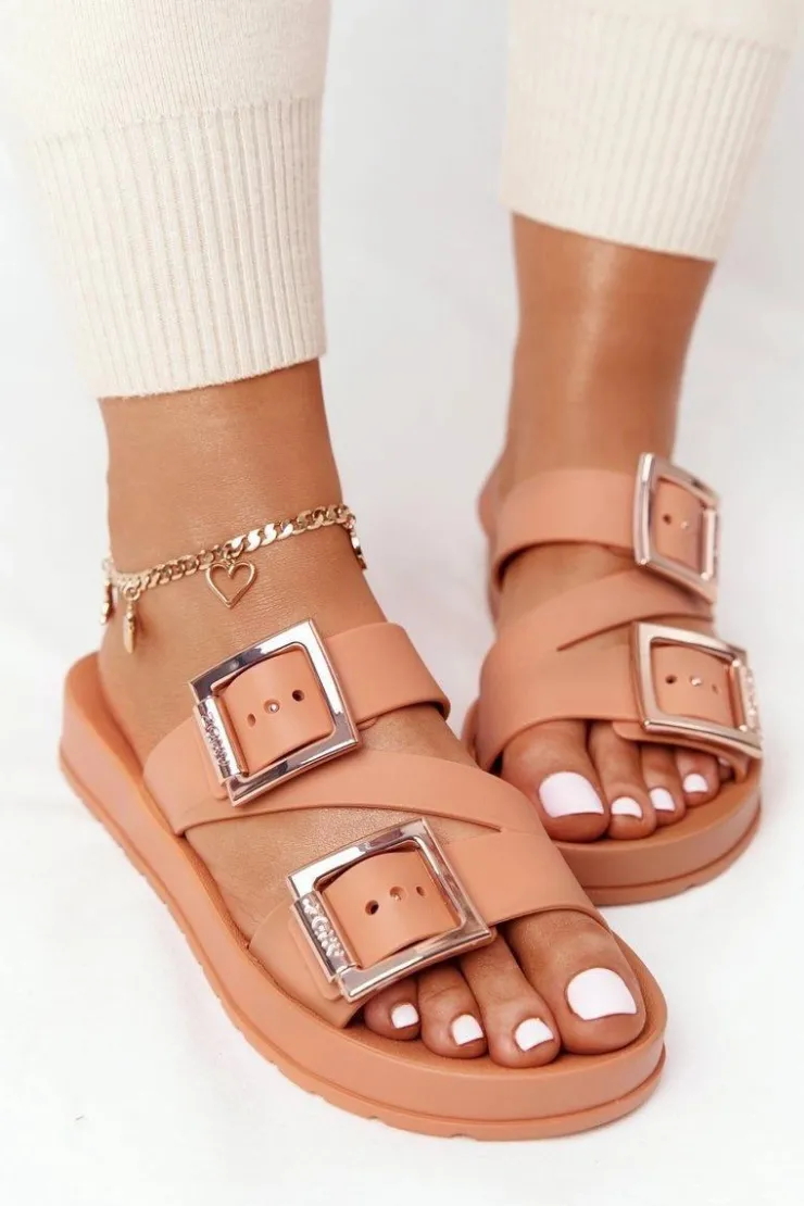Damskie ZAXY Pachnące Gumowe Klapki Eco Friendly HH285105 Camel