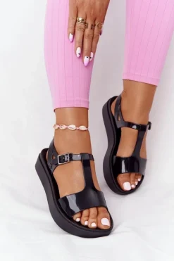 Damskie ZAXY Pachnące Gumowe Sandaly Eco Friendly HH285116 Czarne