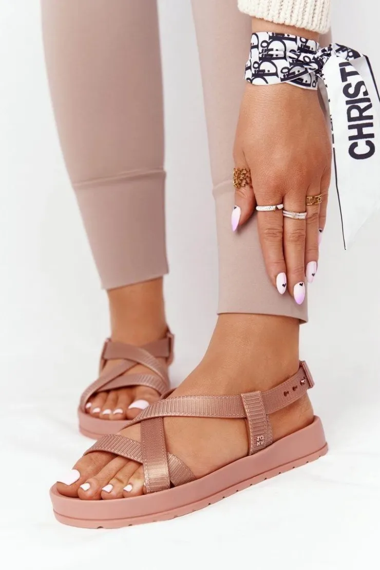 ZAXY Sandały Gumowe|Sandały Płaskie*Pachnące Gumowe Sandaly Eco Friendly HH285167 Nude