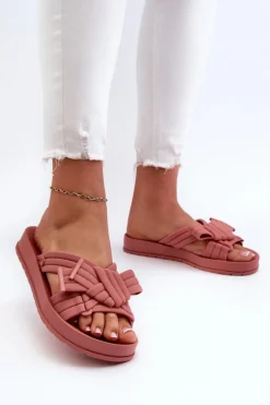 Damskie ZAXY Pachnące Klapki Damskie Na Płaskiej Podeszwie LL285097 Brudny Róż