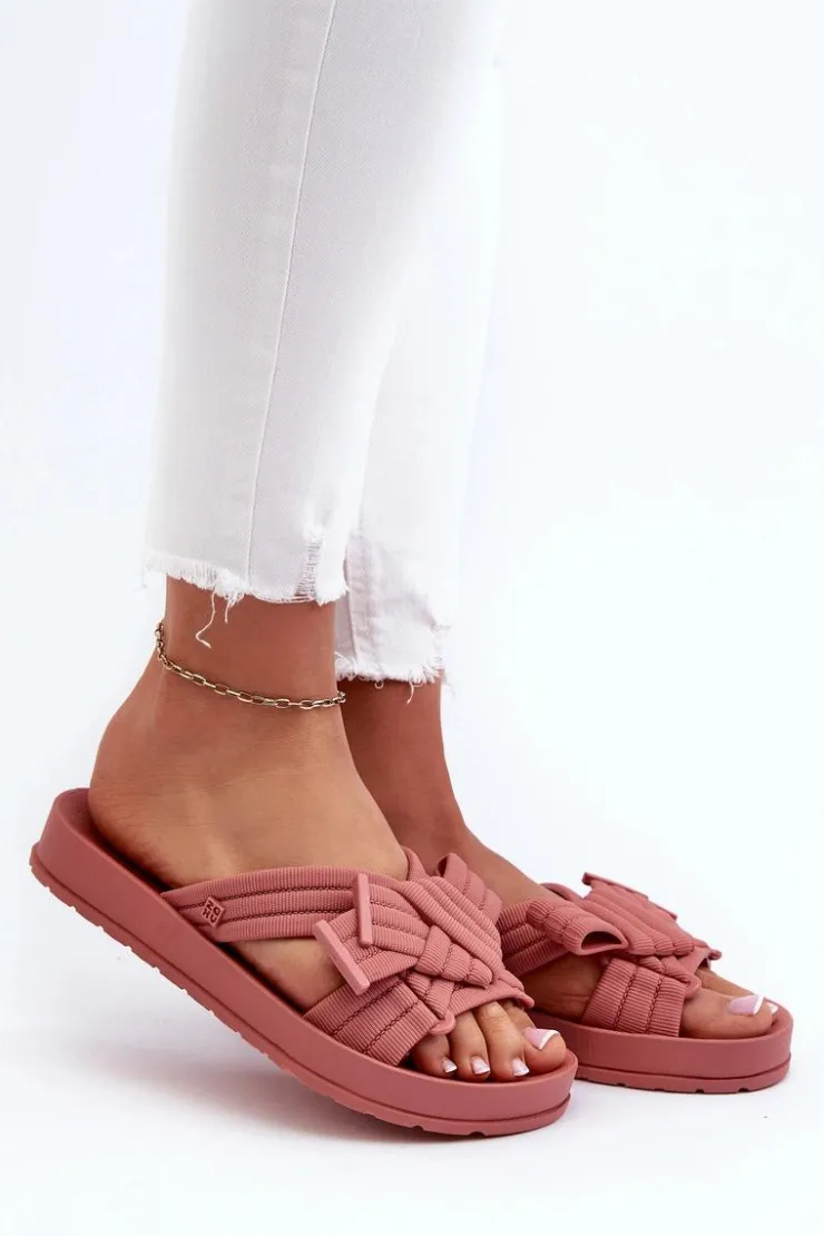 Damskie ZAXY Pachnące Klapki Damskie Na Płaskiej Podeszwie LL285097 Brudny Róż