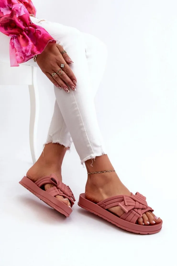 Damskie ZAXY Pachnące Klapki Damskie Na Płaskiej Podeszwie LL285097 Brudny Róż