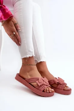 Damskie ZAXY Pachnące Klapki Damskie Na Płaskiej Podeszwie LL285097 Brudny Róż