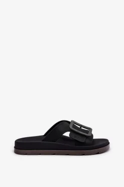 Damskie ZAXY Pachnące Klapki Damskie Z Ozdobną Klamrą RR285078 Czarne