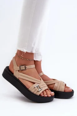 Damskie ZAXY Pachnące Sandały Damskie Na Platformie LL285063 Beżowe