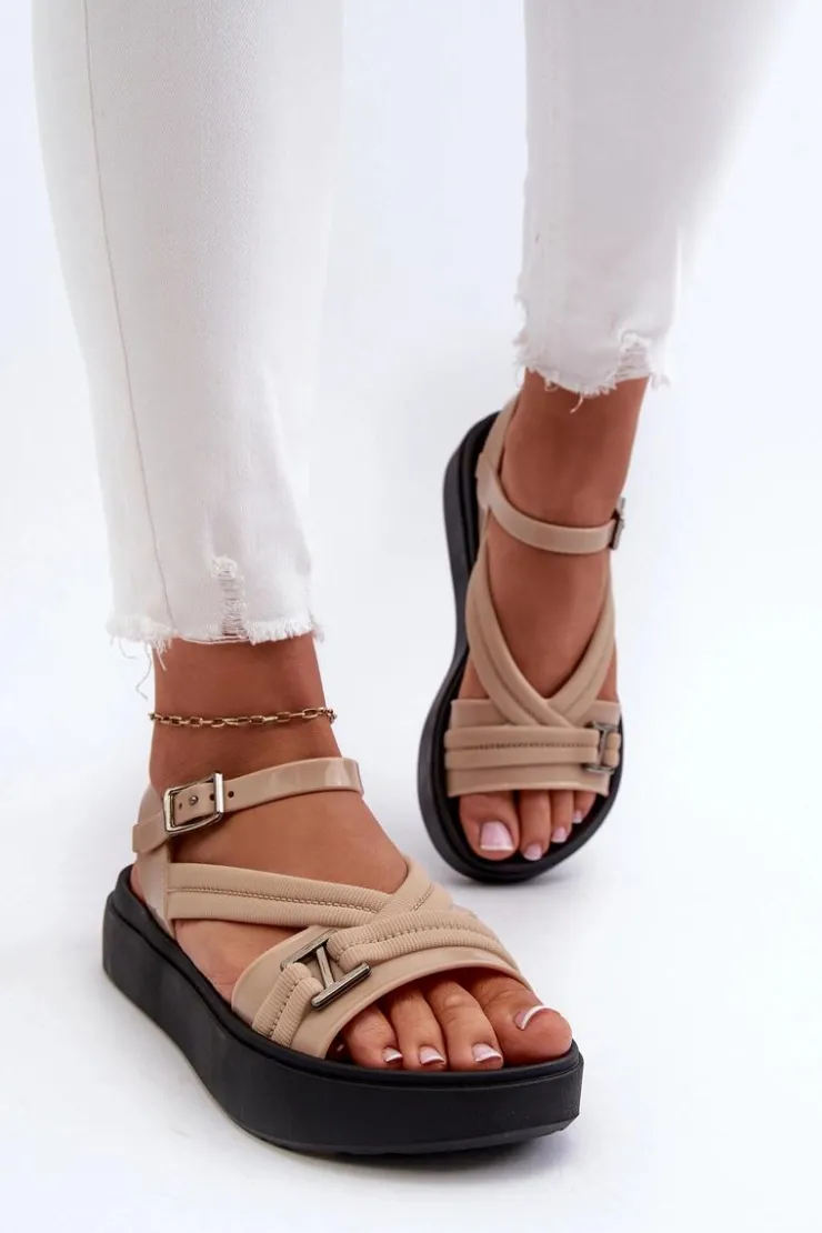 Damskie ZAXY Pachnące Sandały Damskie Na Platformie LL285063 Beżowe
