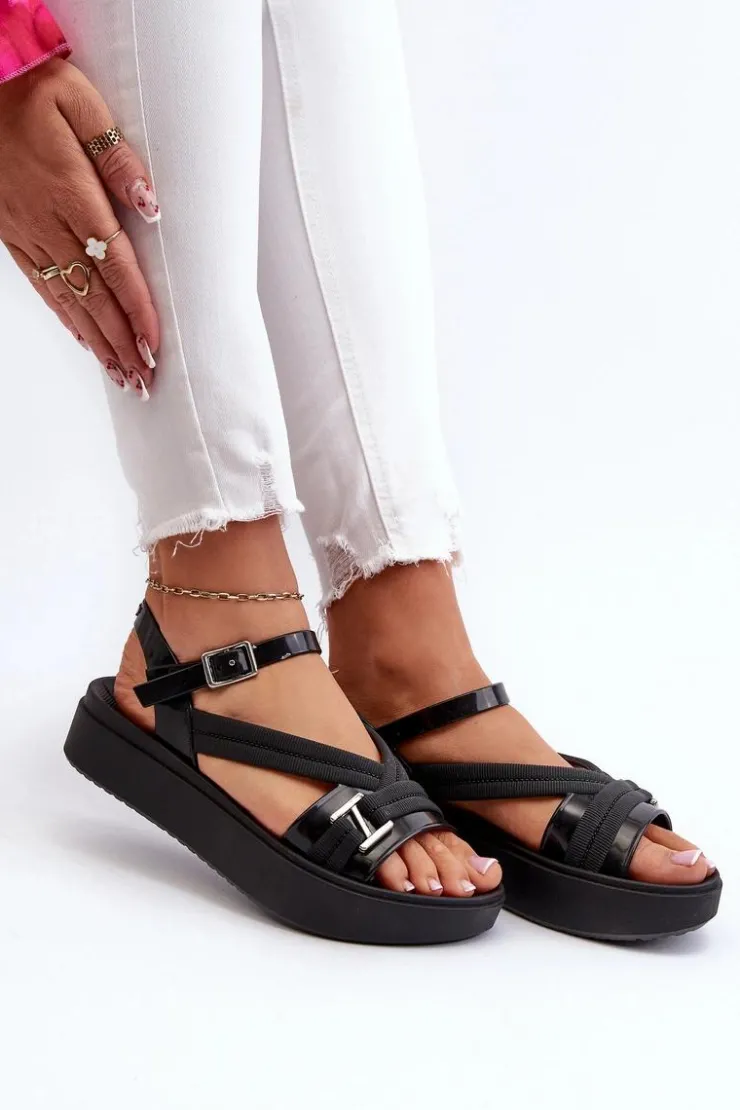Damskie ZAXY Pachnące Sandały Damskie Na Platformie LL285064 Czarne