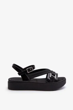 Damskie ZAXY Pachnące Sandały Damskie Na Platformie LL285064 Czarne