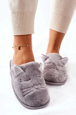 Evento Papcie Błyszczące Kotki Z Uszami Szare Kaisy