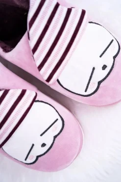 Boto Kapcie Klasyczne*Papcie damskie Domowe Różowe Wrzosowe Mashimaro