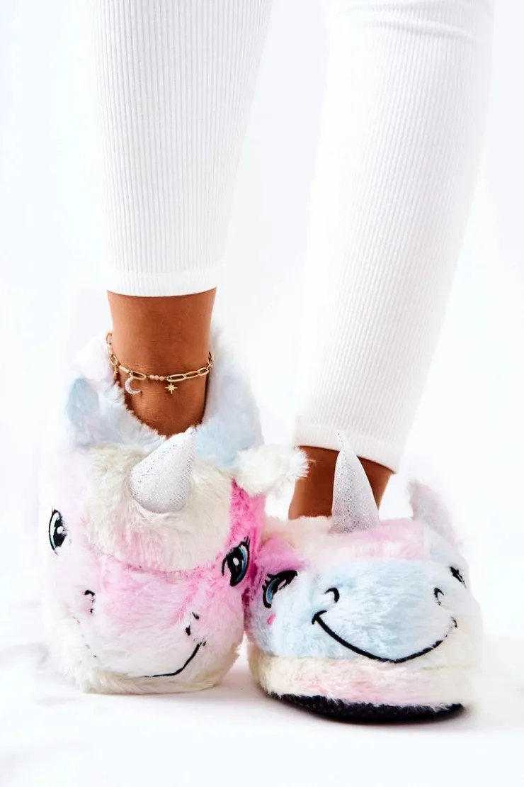 Damskie Boto Papcie Damskie Wsuwane Jednorożce Wielokolorowe